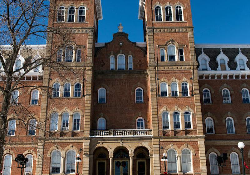 Snow covers the ground and buildings, including Old Main, January 3, 2018 on the campus of Washington &amp; Jefferson College.